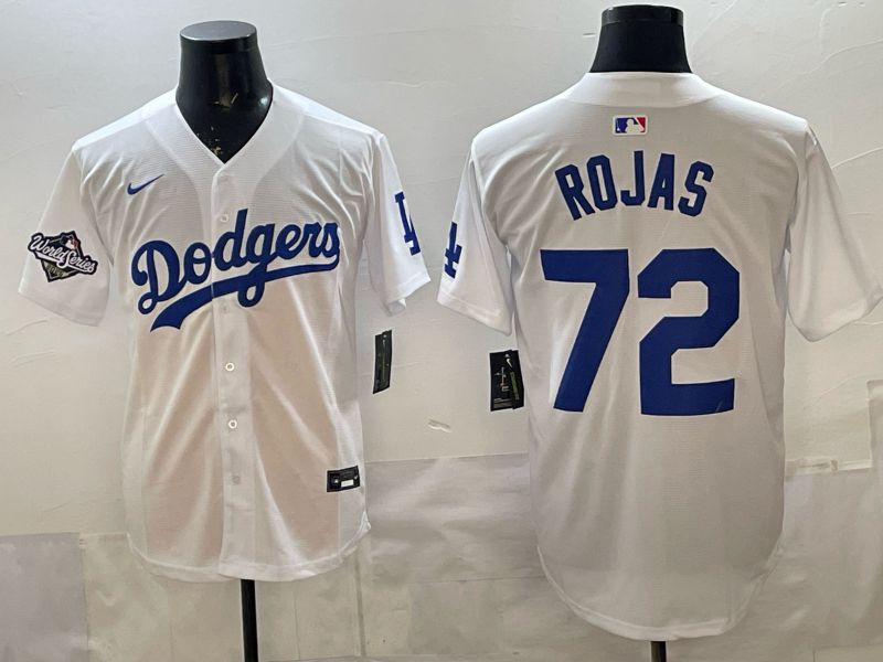 Men 2025 Los Angeles Dodgers #72 Rojas White Game Nike MLB Jersey style 0011->los angeles dodgers->MLB Jersey